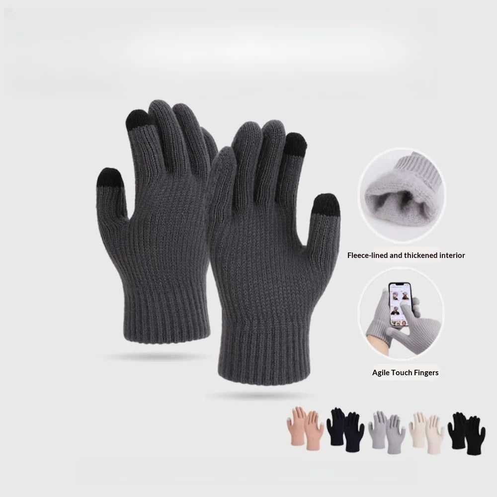 Touch Screen Gloves for Women & Men Winter Thermal Knitted Gloves Warm Stretchable Gloves for Driving Outdoor Running 6 Colors