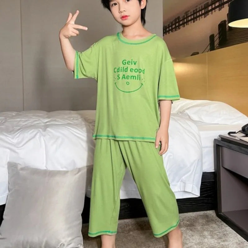 Boys Sets Children Pajama Child Summer Boy Pajamas Child House Clothing Elementary Student Pajamas for Kids Loungewear Sleepwear