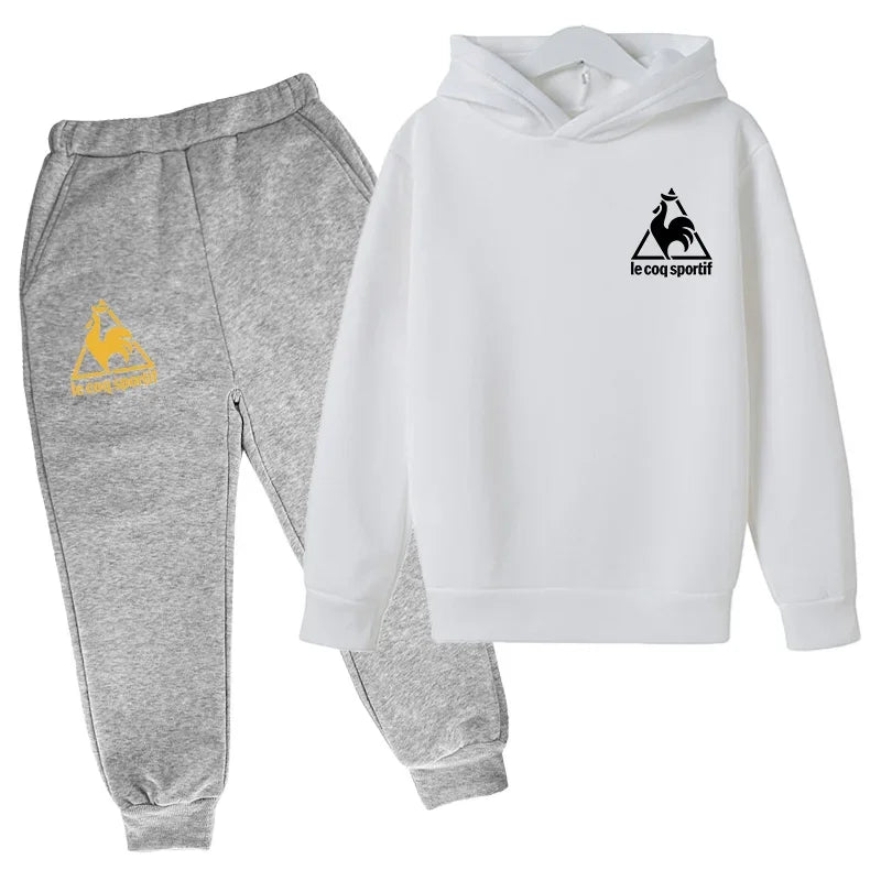Kids Spring Autumn Casual Fashion Pullover Hoodie+Pants 2pcs Tracksuits 2-13 Years Boys Girls Streetwear Children Clothes Sets