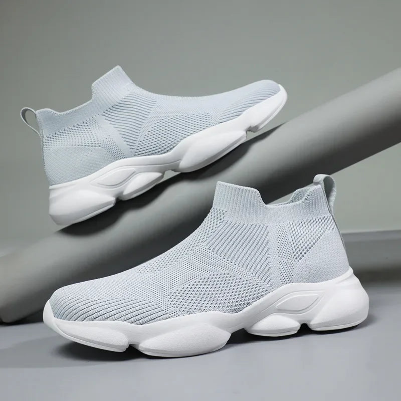 New Shoes for Man Spring Summer Breathable Knit Casual Sport Sock Shoes Youth Cool Slip-on Loafers Big Size