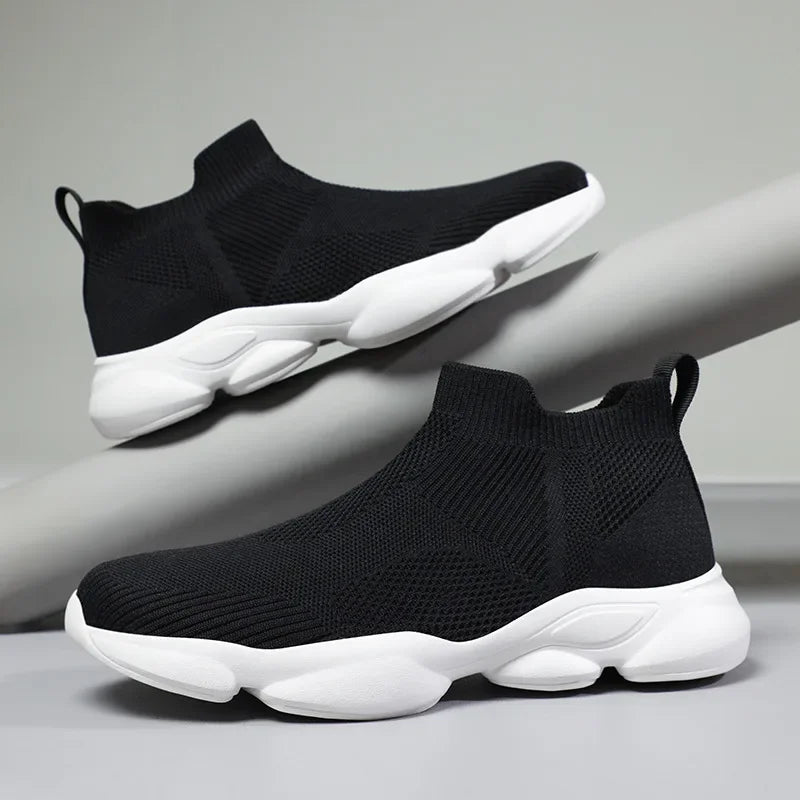 New Shoes for Man Spring Summer Breathable Knit Casual Sport Sock Shoes Youth Cool Slip-on Loafers Big Size