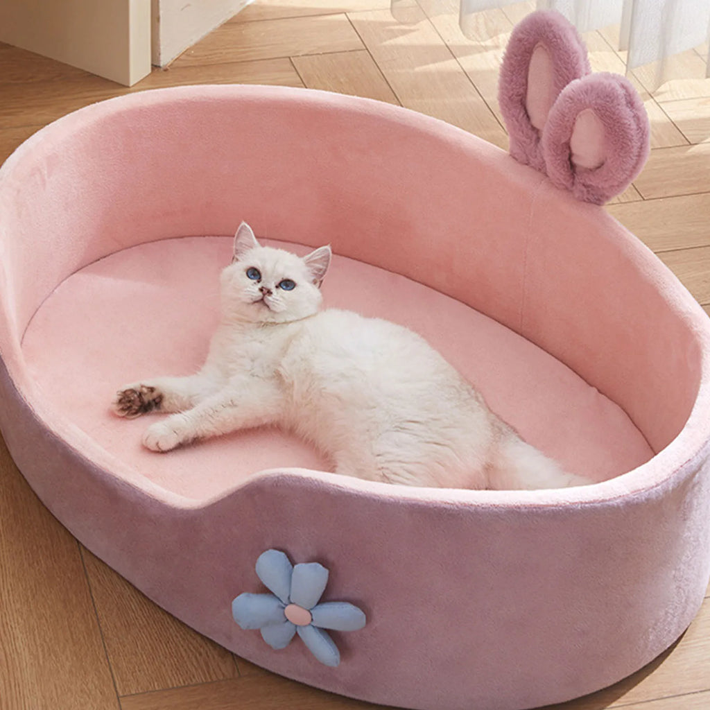 Soft Pet Bed Detachable Pet Bed Pink Pet Bed Detachable Washable Dog Sleeping Bed Soft Comfortable Warm Cat Bed for Four Seasons