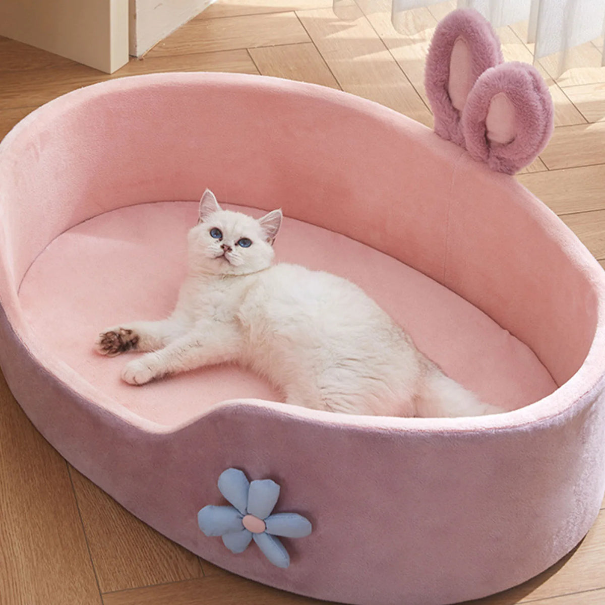 Soft Pet Bed Detachable Pet Bed Pink Pet Bed Detachable Washable Dog Sleeping Bed Soft Comfortable Warm Cat Bed for Four Seasons