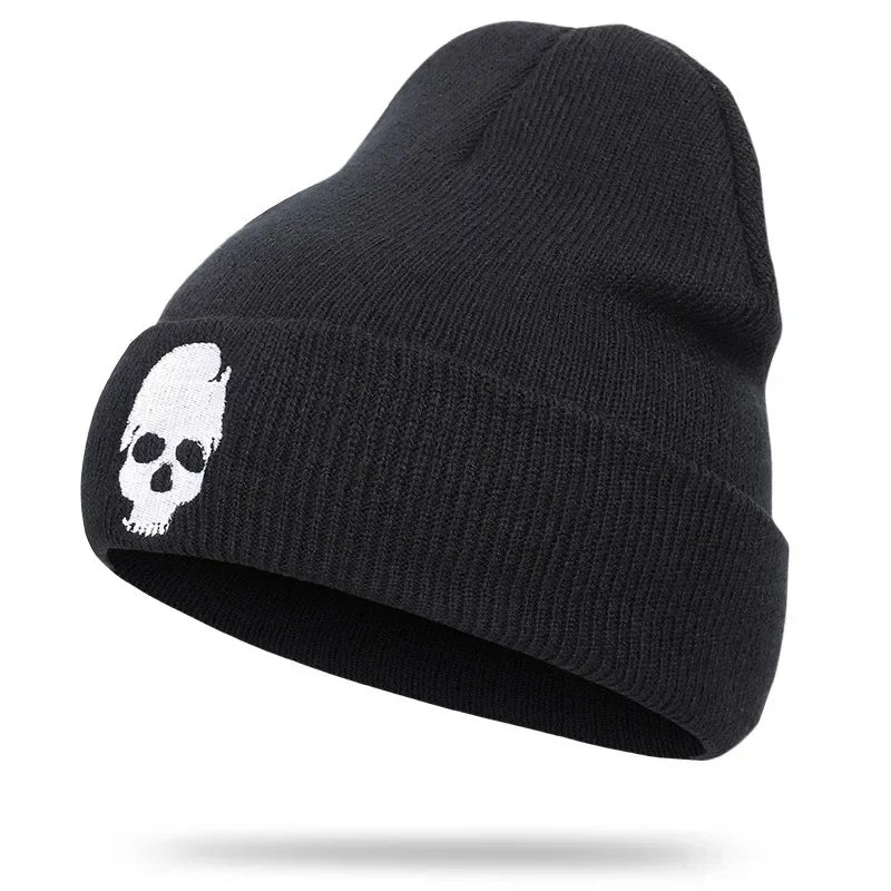 Autumn And Winter Women Cotton Wool Hat Personality Skeleton Knitting Hats Men And Women Keep Warm Hip-hop Skull Cap