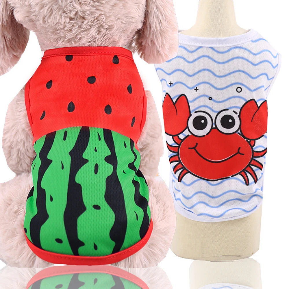 Pet Dog Clothes Cartoon Clothing Puppy Dogs Soft Vests Summer Shirt Casual T-Shirt for Small Pet Supplies