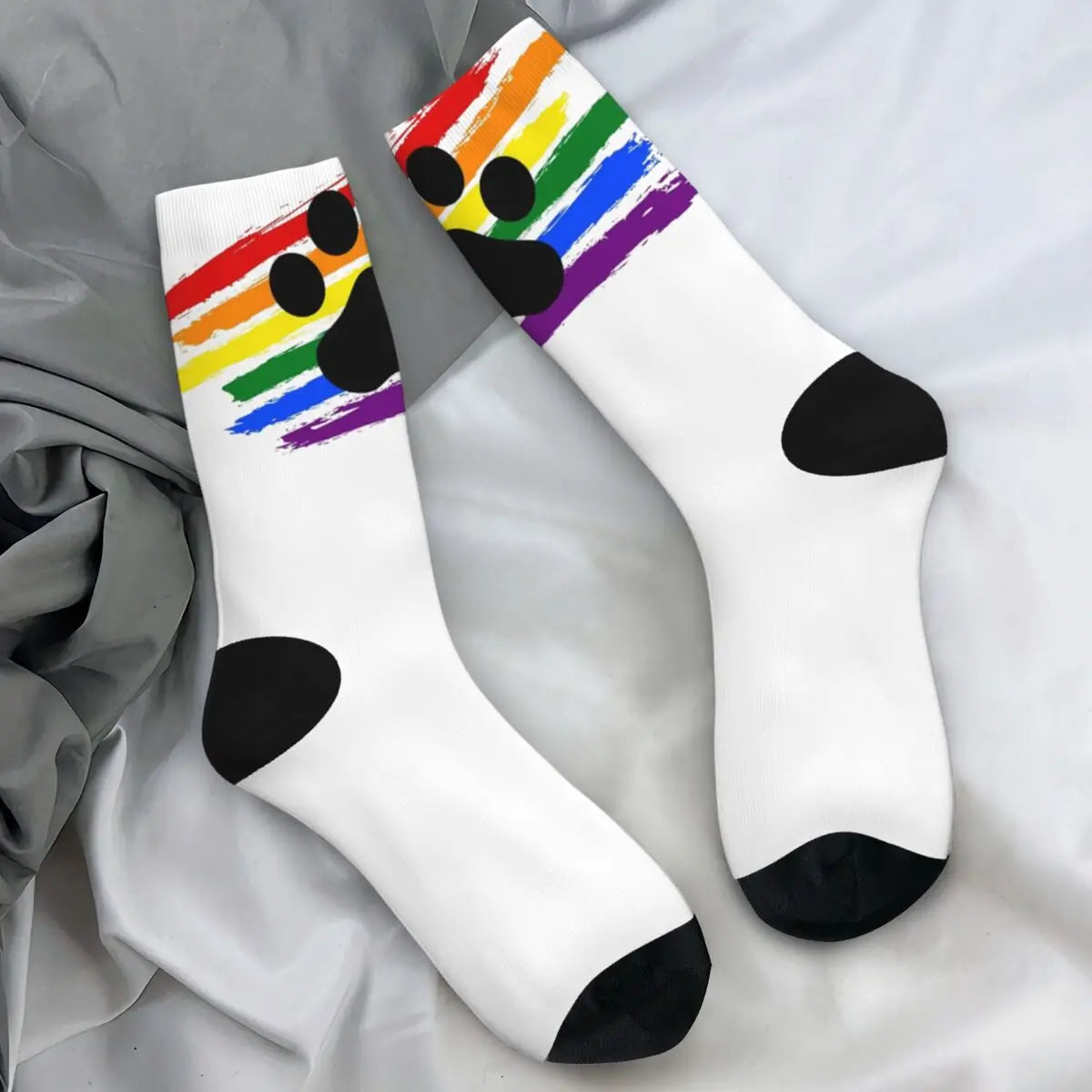 Men's Socks Pup Paw Dark Design Stockings Winter Gothic Warm Soft Socks Custom Climbing Non Slip Socks