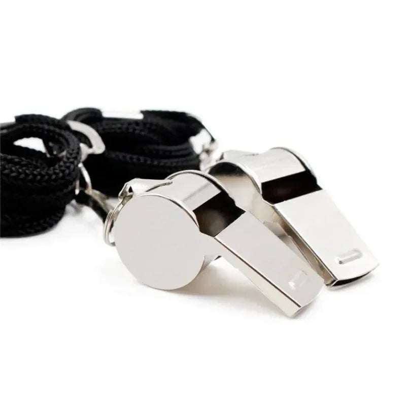 1PC Referee Whistles Metal Whistles Stainless Steel Metal Sports Whistles Sports Equipment With Lanyards Sports Referee Tools