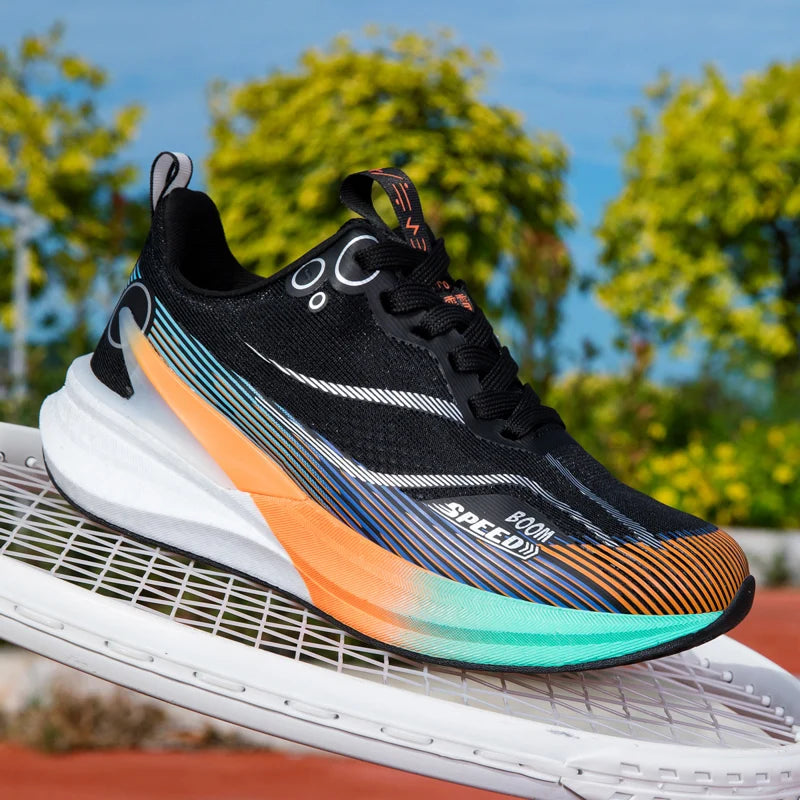 Professional Marathon Men Carbon Board Running Shoes Lightweight Breathable Comfortable Women Stable Support Sprint Sports Shoes