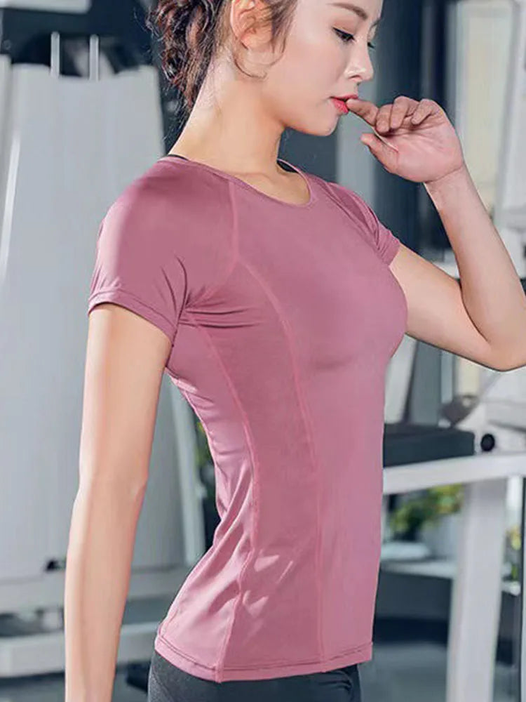 Ladies Sportswear Yoga Wear Women's Sports T-Shirt  Top Fitness Clothes Running