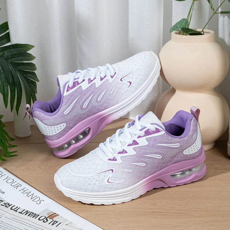 Women's Air Cushion Running Shoes Spring And Summer Low Top Mesh Outdoor Breathable Casual Student Sports Shoes Jogging Shoes