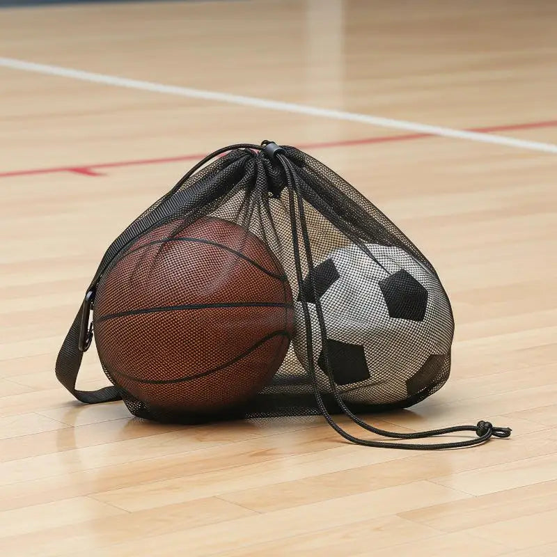 Sports Training Equipment Bag Basketball Net Design Large Capacity Drawstring