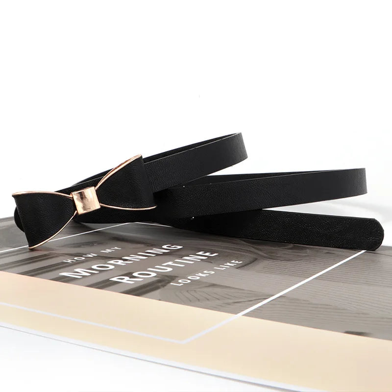 Women's Belts New Bow Solid Color Simple Elegant GentleVersatile Belt Dress Fashionable Girls  Jeans Accessories