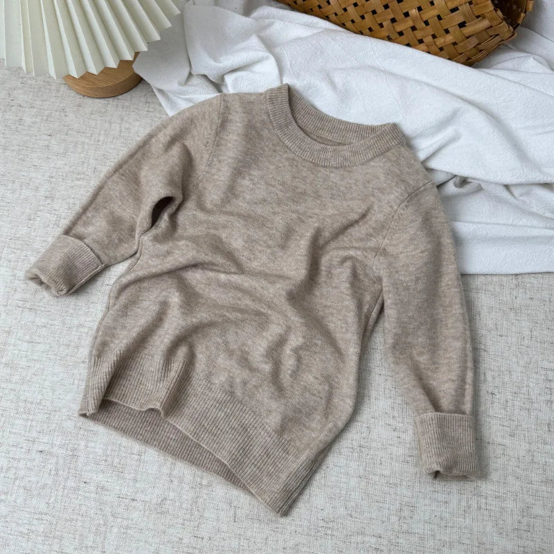 Kids Pullover Ultra-Soft Baby Wool Knitted Sweater for Boys & Girls Autumn Winter Warm Casual Versatile Children Tops Clothes