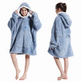 Winter Hoodies for Girls Boys Hooded Flannel Warm Sweatshirts Children's Wearable Blanket with Sleeves Kids 100-160cm Clothing