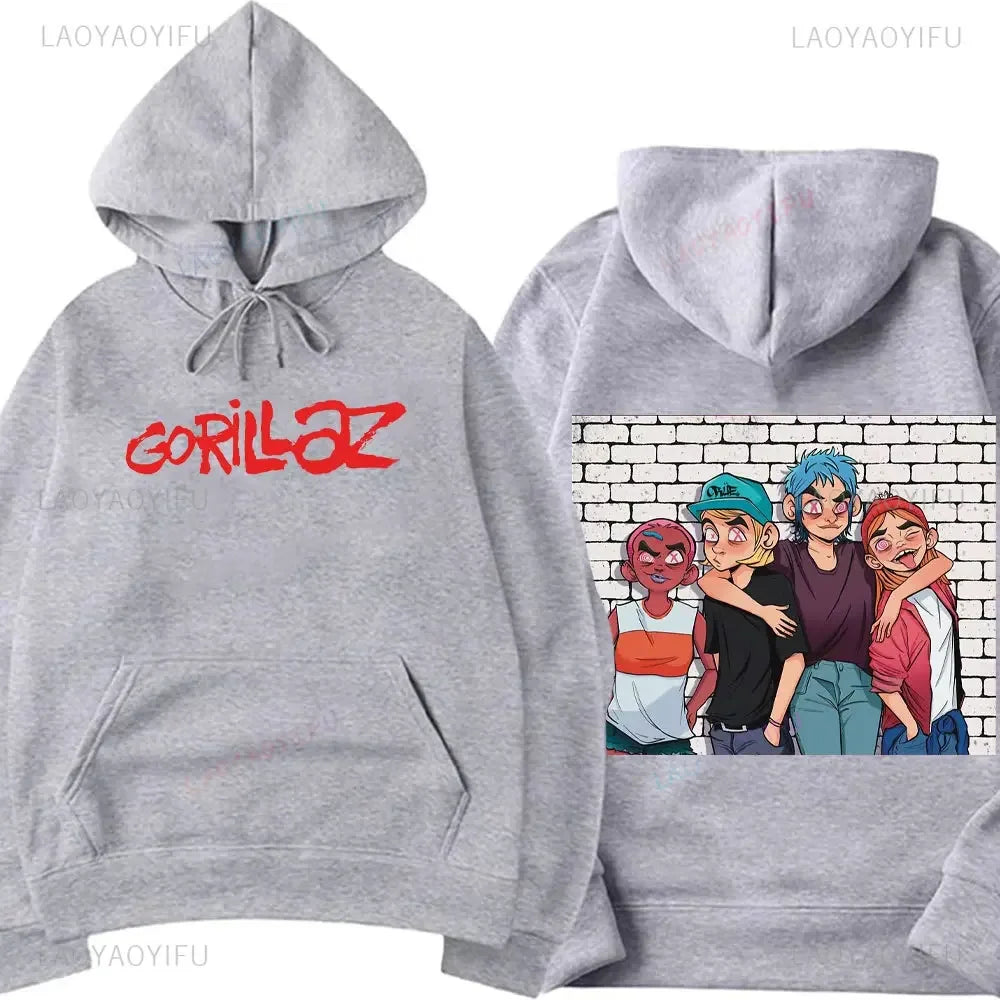Funny Music Band Gorillaz Demon Days Hoodie Boy Crazy Hoodied Round Collar Long Sleeve T Shirts Clothing Casual Graphic Hoody