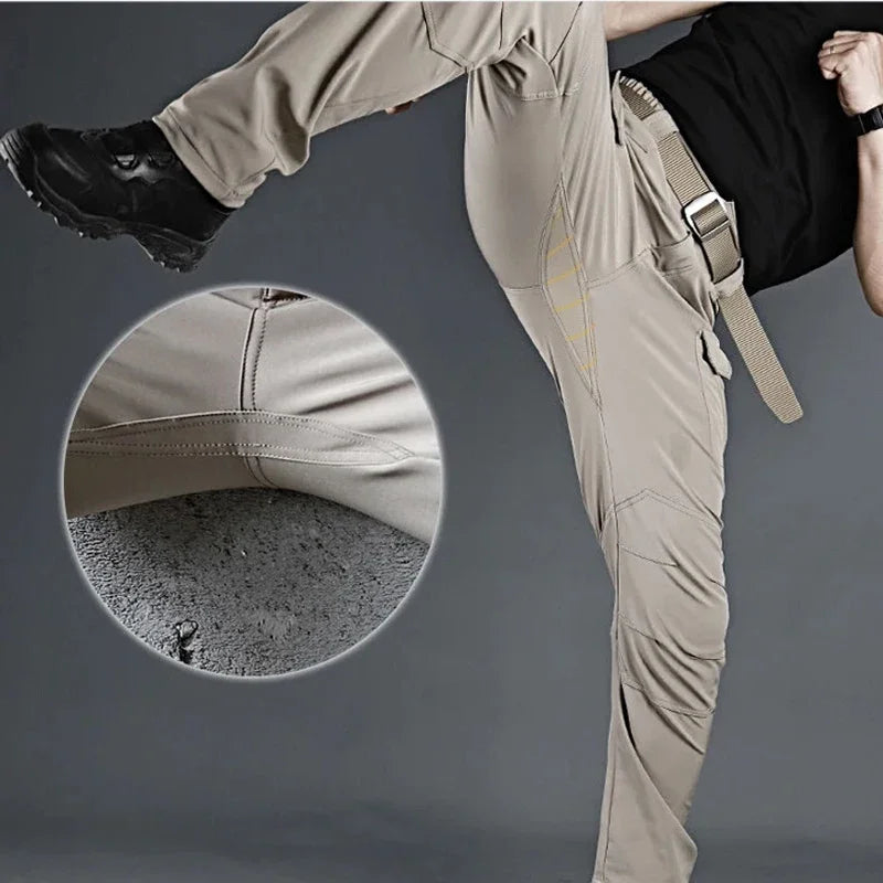 Men's Softshell Elastic Spring Autumn Cargo Pants Hiking Camping Climbing Casual Fitness Wear Tactical Military Combat Trousers