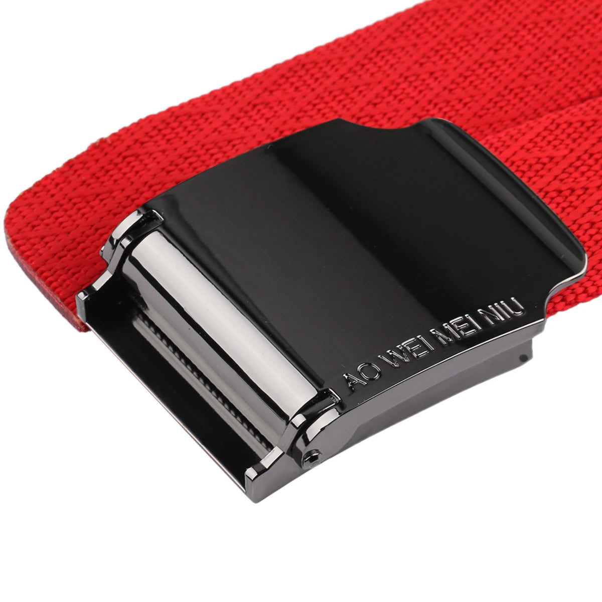 Black Automatic Buckle Red Nylon Belt Male Belt Mens Waist Canvas Belts Long Waistband For Jeans Pants Daily Wear