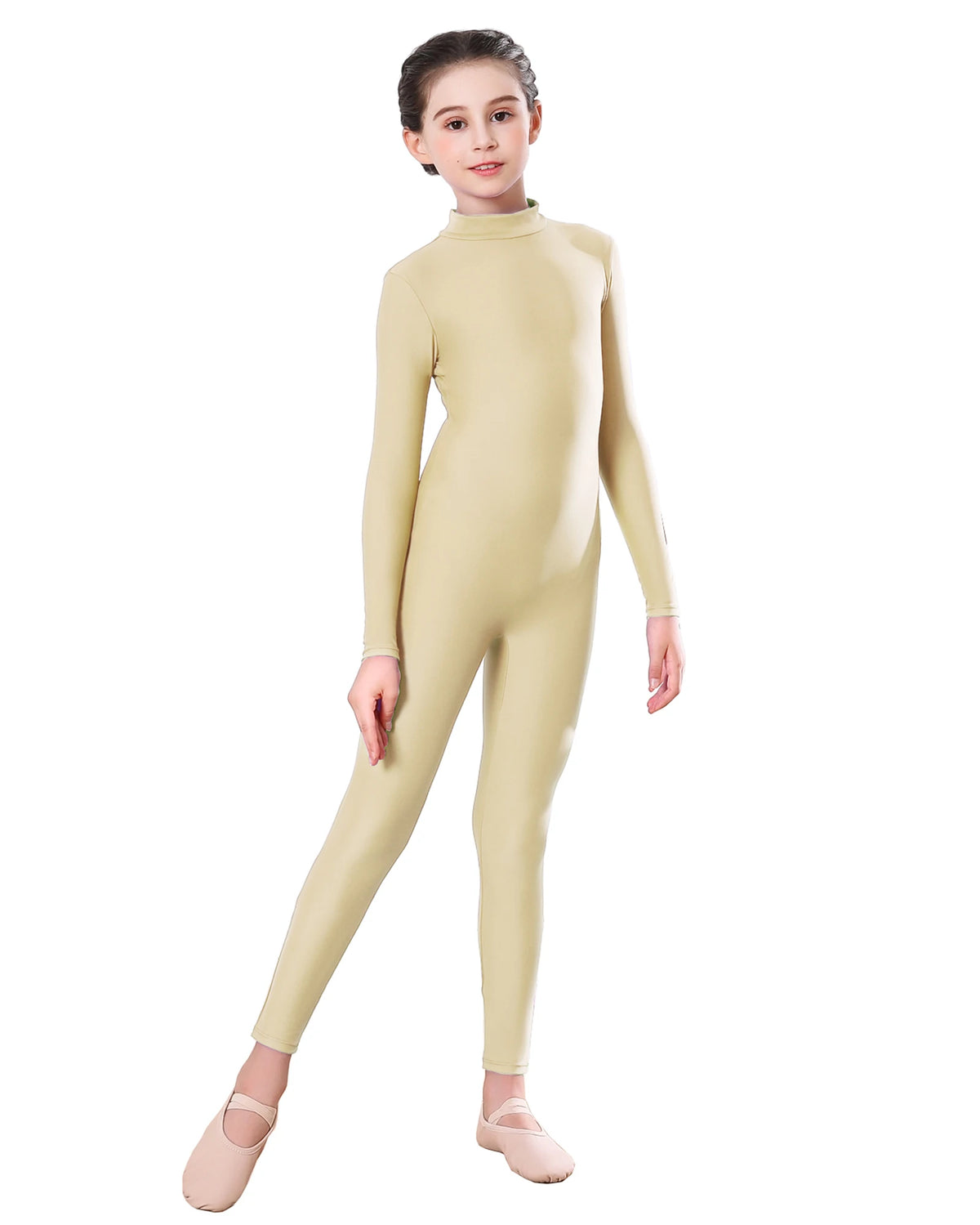 Kids Ballet Skate Dance Wear Girls Gymnastics Bodysuit  Long Sleeve Bodysuit Children Jumpsuit Wear Training Performance Wear