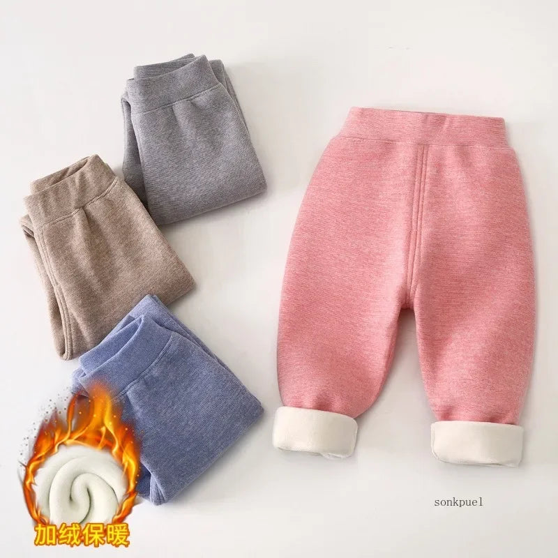 Children's Pant for Boys Girls Baby Trousers Autumn and Winter Thermal Pants for Kids Thickened Leggings