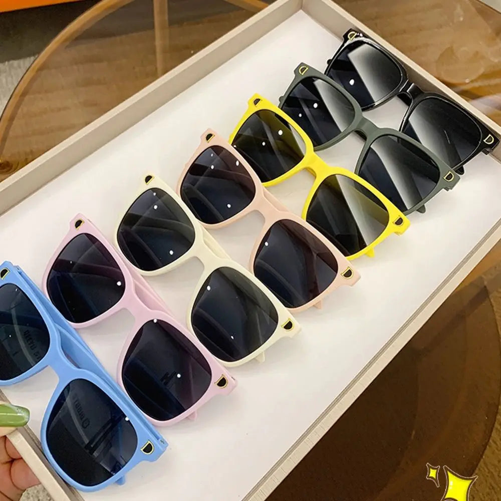 Children sunglasses 2024 fashion square kids Sunglasses boy girl Square goggles Baby travel glasses 6 colors optional UV400