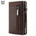 Anti-theft Credit Card Holder Men Wallets Rfid Blocking Aluminum Leather Pop Up Minimalist Wallet Cardholder Wallets for Men