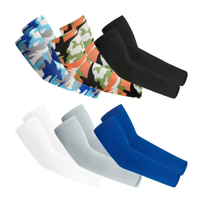 Kids Sports Cooling Arm Sleeves UV Protection Sun Cover Elastic Ice Cuff Arm Warmer for Girls & Boys 6-16 Years Cycling
