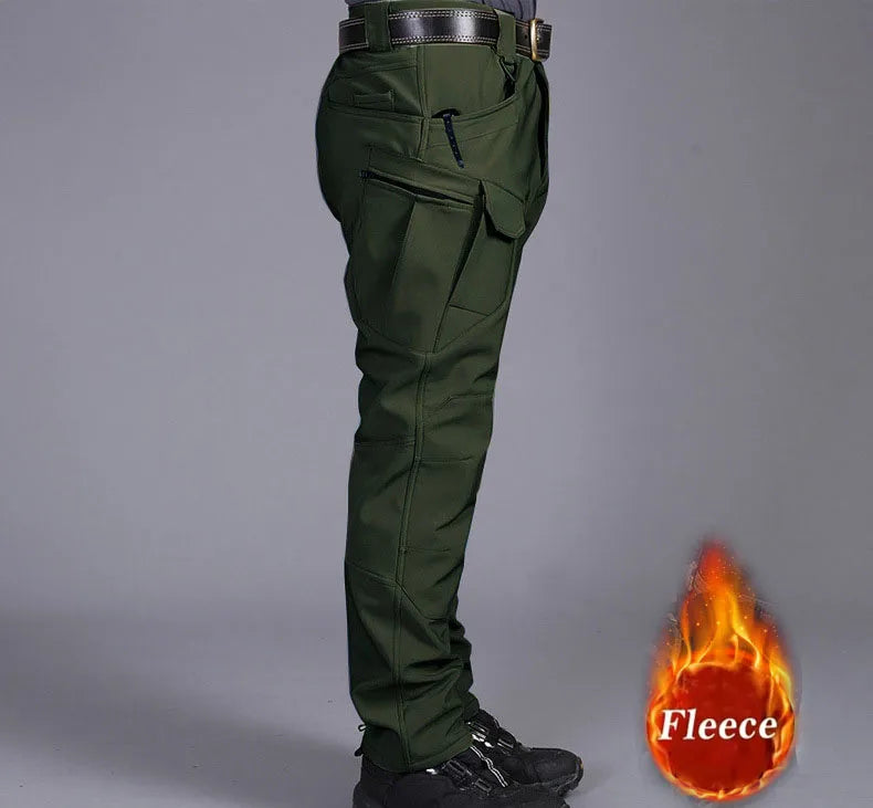 Stretch Waterproof Pants Men Casual Winter Thick Warm Fleece Shark Skin Trousers Male Windbreaker Sweatpants Mens Tactical Pants