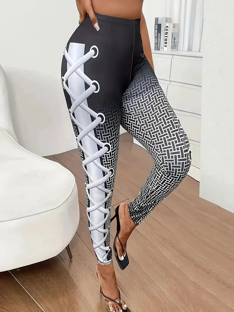 Womens Yoga Pants Gym Leggings High Waisted Elastic Leggings Prints Buttocks Running Fitness Sports Casual Pants Sports Wear
