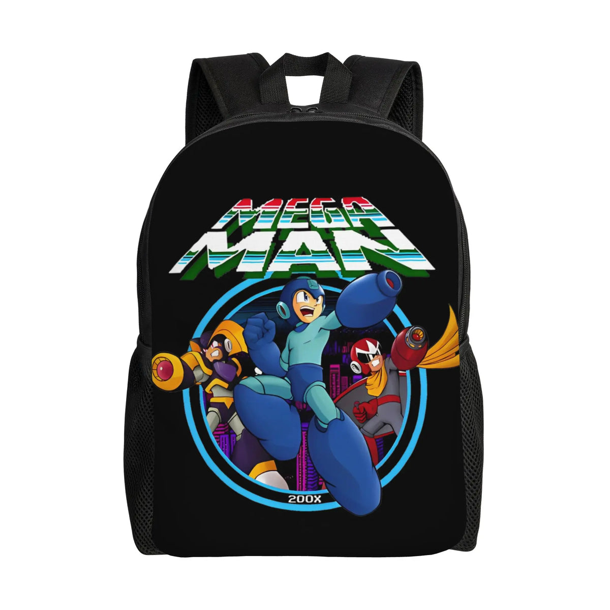Megaman X Scifi Video Game   Backpack for Men Women Fashion High School Hiking Travel Daypack  Laptop Canvas Bags Lightweight