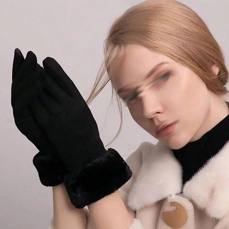 Women's Gloves Warm Windproof Winter Gloves For Women Cold Resistant Touch Screen Gloves Finger gloves Christmas Accessories