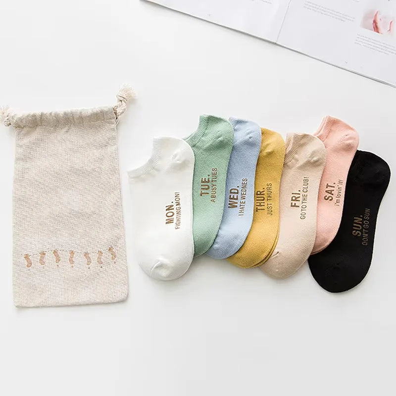 7 Pairs Fashion Mens Socks Combed Cotton Solid Color Business Socks For Man British Style Multi-colored Week Socks For Men Dress