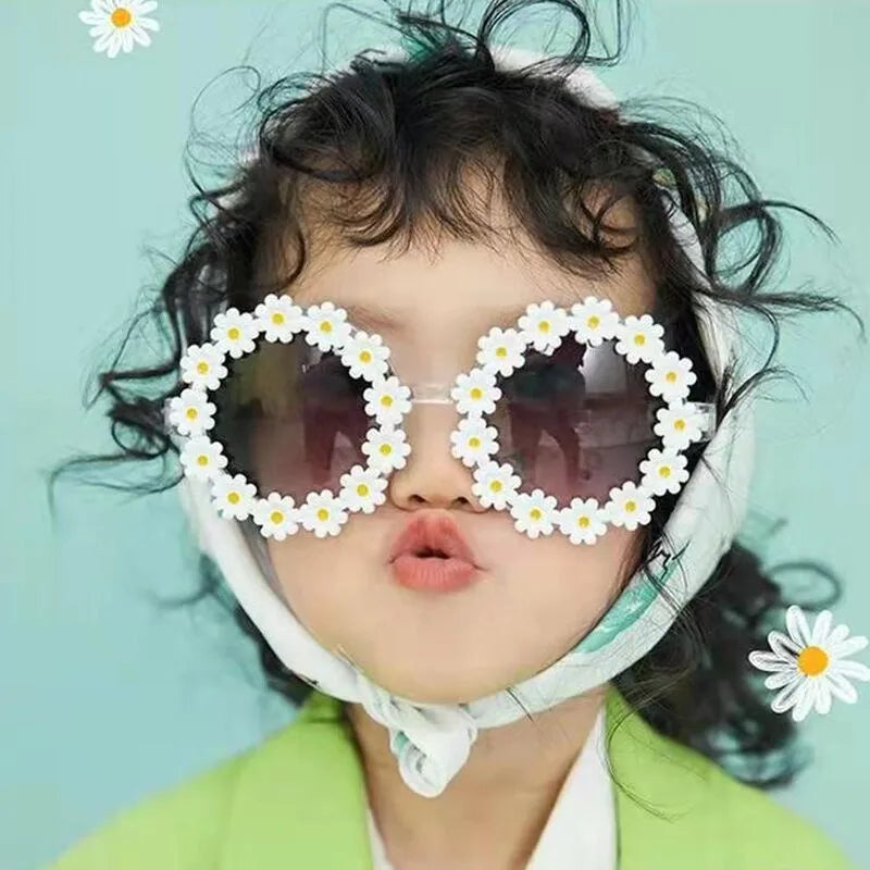 Kids Sunglasses Children Round Flower Sunglasses Girls Boys Baby Shades Glasses UV400 Outdoor Sun Protection Eyewear