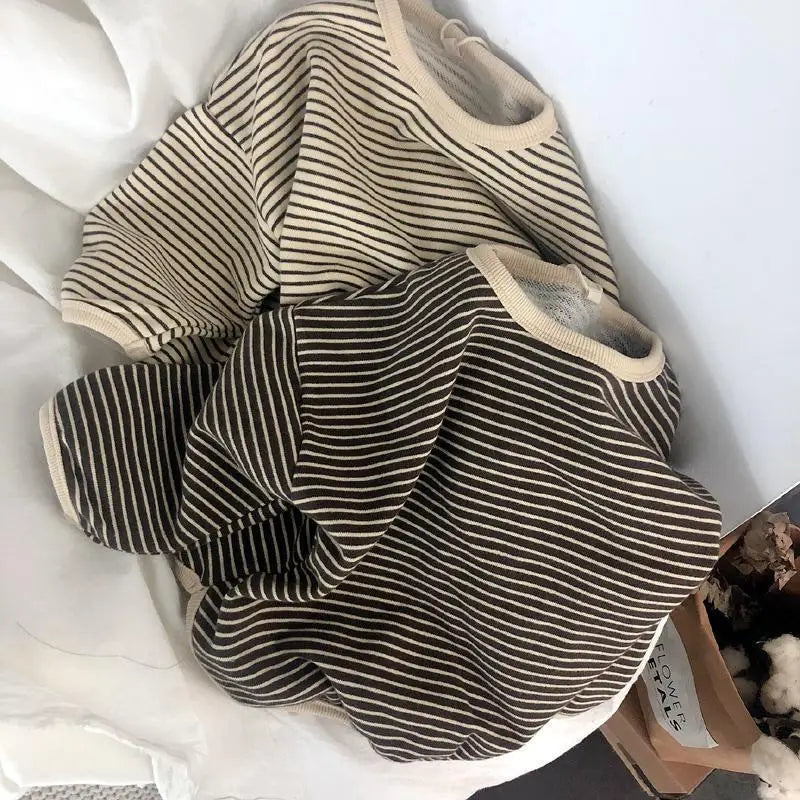 Baby Boys Long Sleeved Sweatshirts Spring Autumn And Winter Toddlers Clothing Children's Fashion Casual Comfortable Striped Tops
