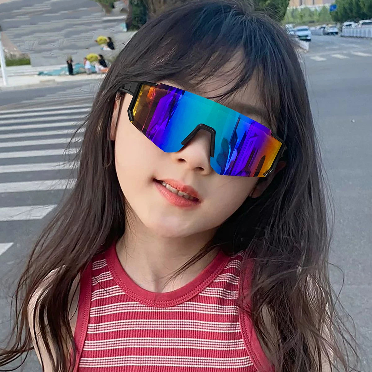 Fashion Children's Sunglasses Boy Trend Outdoor Cycling Sun Glasses Girls Uv Protection Colorful Lens Sports Eyewear Kids