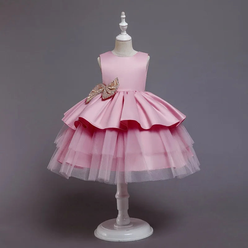 Kids Dress for Girls Christmas New Year Princess Party Prom Dresses Children Wedding Evening Bowknot Gown 1-5 Years Vestidos