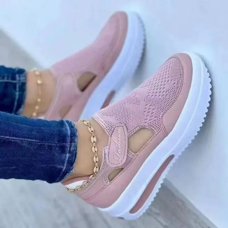 2025Spring New Women's Sports Shoes Fashion Thick-soled Lace-up Casual Sports Shoes Comfortable Running Women's Vulcanized Shoes