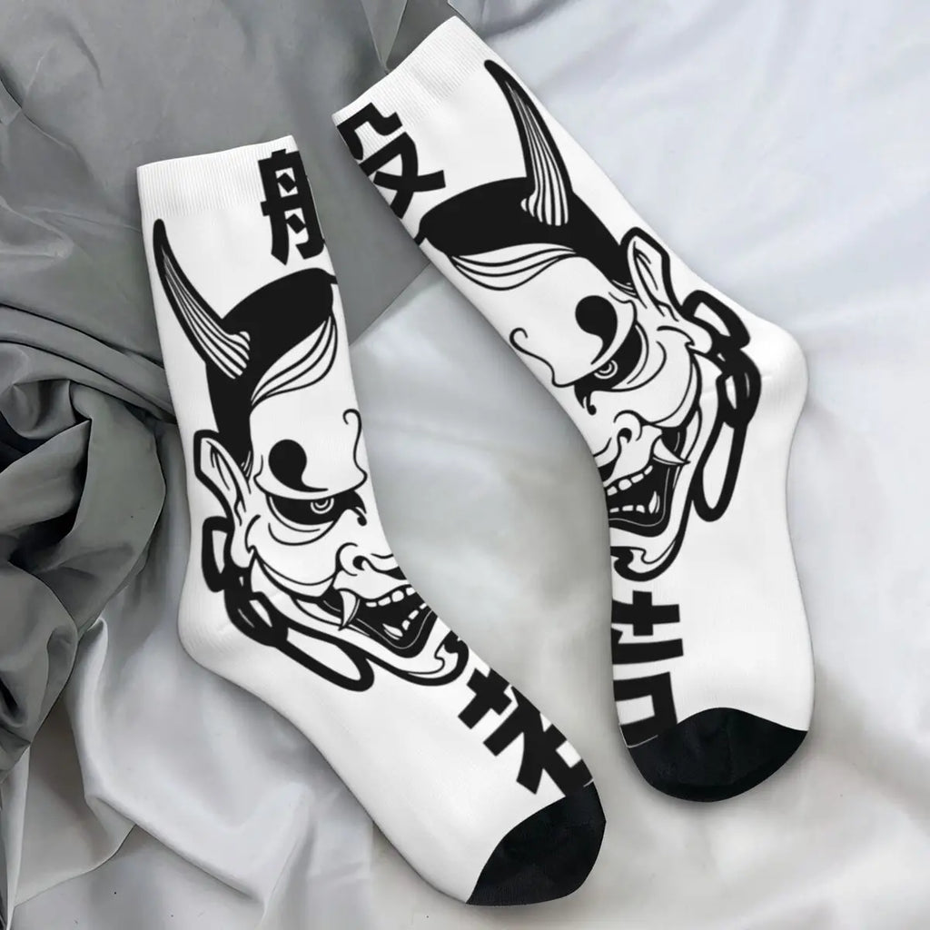 Men's Socks Hannya Mask Stockings Winter Elegant Medium Soft Socks Graphic Outdoor Non-Slip Socks