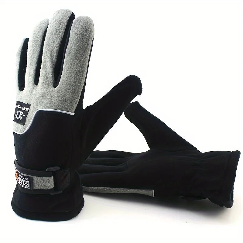 Winter Women Men Fleece Full Finger Gloves Warm Gloves Ski Gloves Outdoor Sport Motorcycle Cycling Snow Gloves Unisex