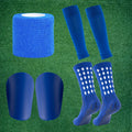 4 in 1 Soccer Equipment Set Anti Slip Socks Shin Pads Leg Sleeves Tape for Football Training Men Kids