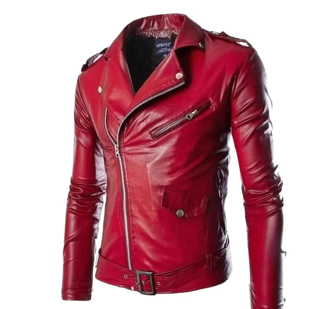 Men's Leather Jacket Motorcycle Biker Jacket for Men Fashion Casual Vintage Coat Plus Size Colorful Jackets Man Jacket Leather
