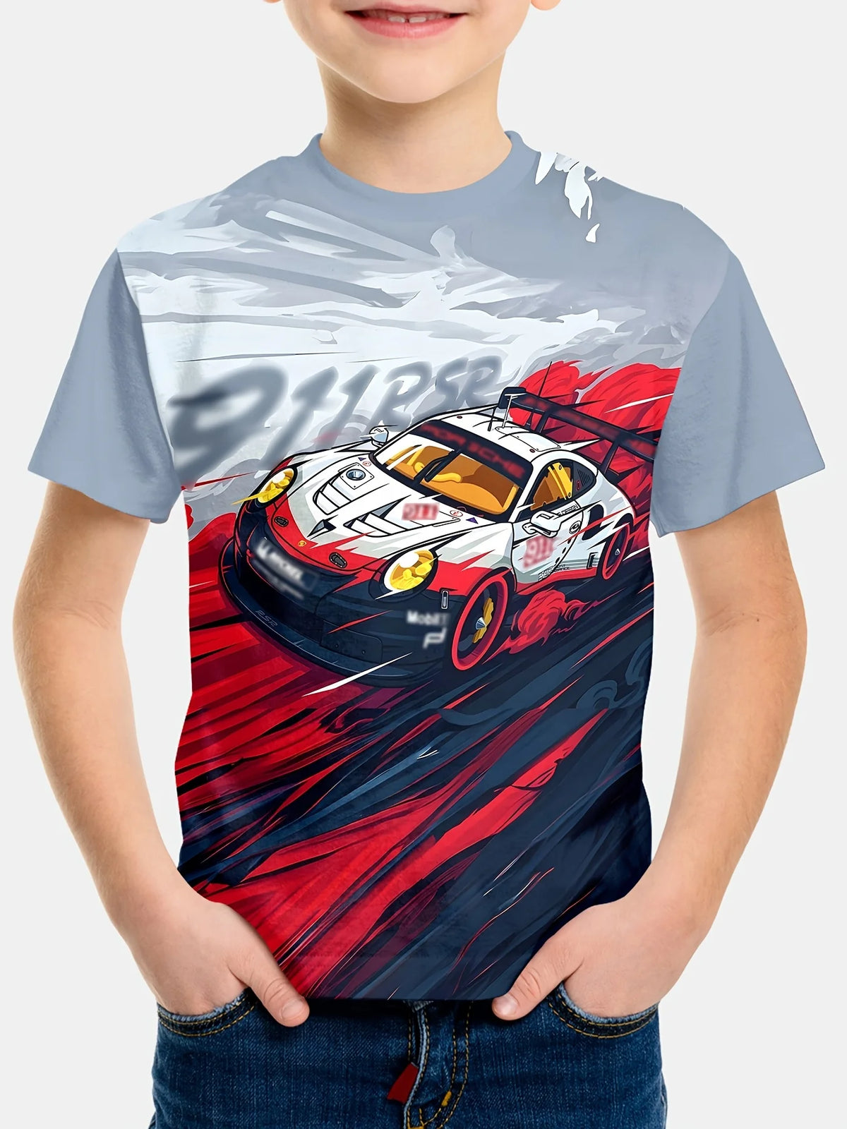Kids Clothes Boys Tshirt Short Sleeve Stylish Car Racing Graphic T Shirts Children Summer Clothes Casual Streetwear Boys Clothes