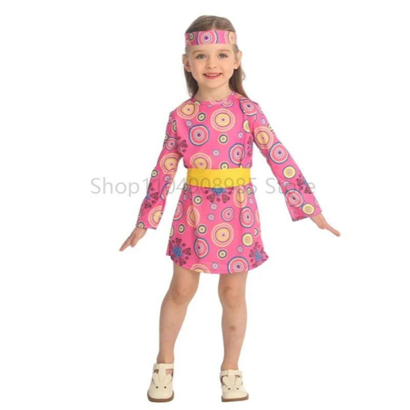 Children's Party Dress 80s Style Christmas Costume Girls' Outfit for Toddler Girls Dance Masquerade Set Economic