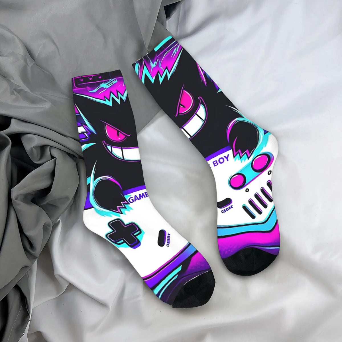 Happy Funny Male Men Socks Hip Hop Pokemons Cartoon Gengar Sock Polyester  Graphic Women's Socks Spring Summer Autumn Winter