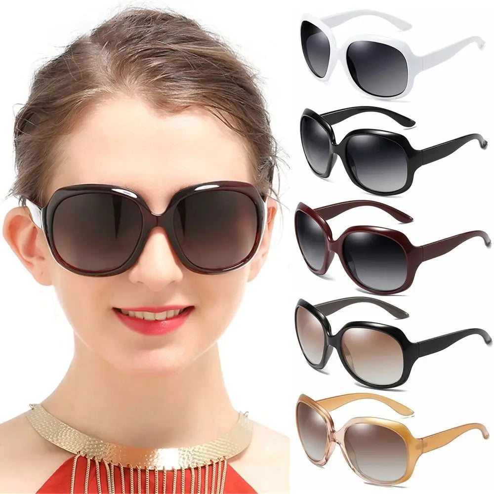 Polarized Sunglasses for Women Men Classic Retro Vintage Oversized Eyewear Fashion Shades Round Faced Driving Glasses