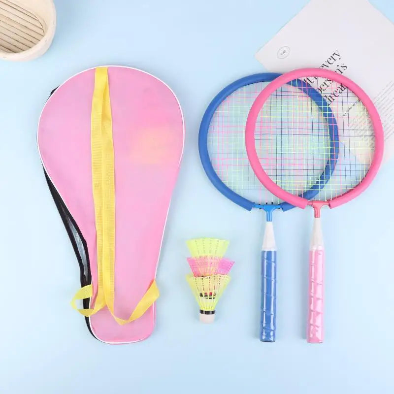 Toy Double Racquet Set Comes With Carrying Backpack Kids Sports Equipment Children Lightweight Badminton Rackets Family Game