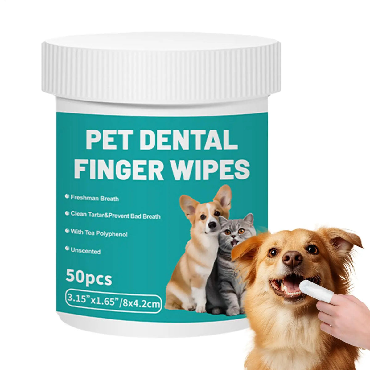 Pet Clean Products Disposable Finger Toothbrush Pet Teeth Cleaning Finger Covers Wet Wipes Dog And Cat Orals Cleaning