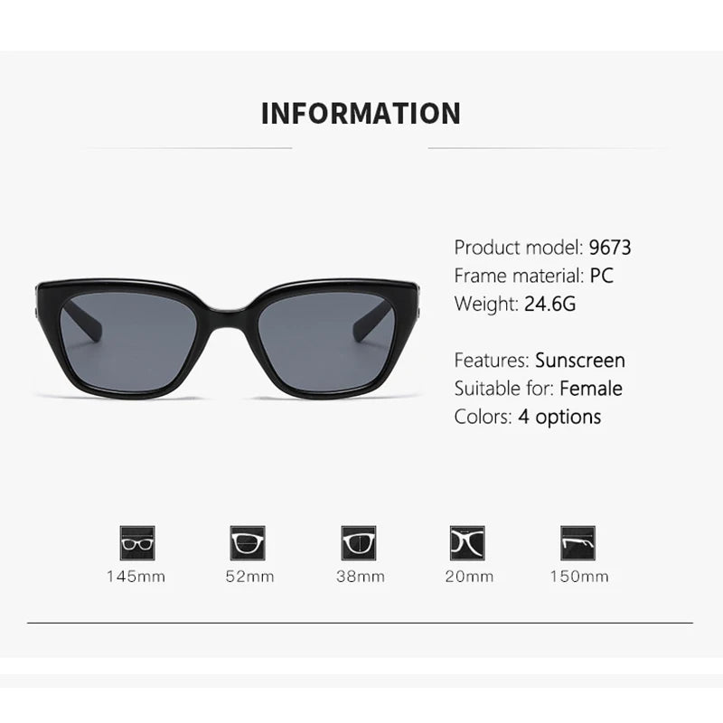Sunglasses For Women With High-end Face, Small Anti-uv Large Frame Retro Cat Eye Glasses 2025 New Sunglasses 9673