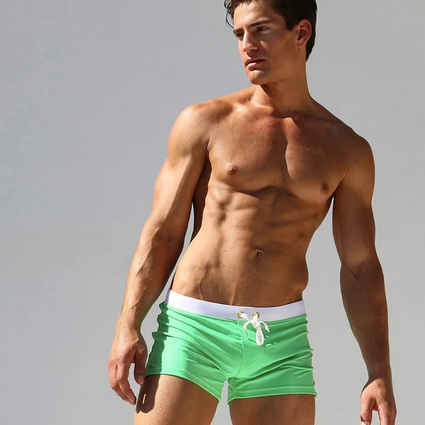 2026 New Men Swimwear Sexy Swimming Trunks Swim Briefs Swimsuit Quick Dry Beach Shorts for Summer Vacation Men's Swimming Shorts