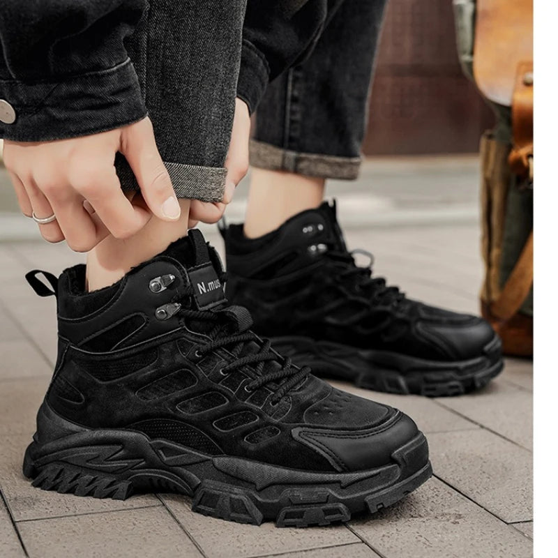 Men Boots 2026 New Winter Slippers Warm Men Shoes Waterproof Non-Slip Plush Sneakers Male Tenis Shoes Boots Men Sneakers Winter