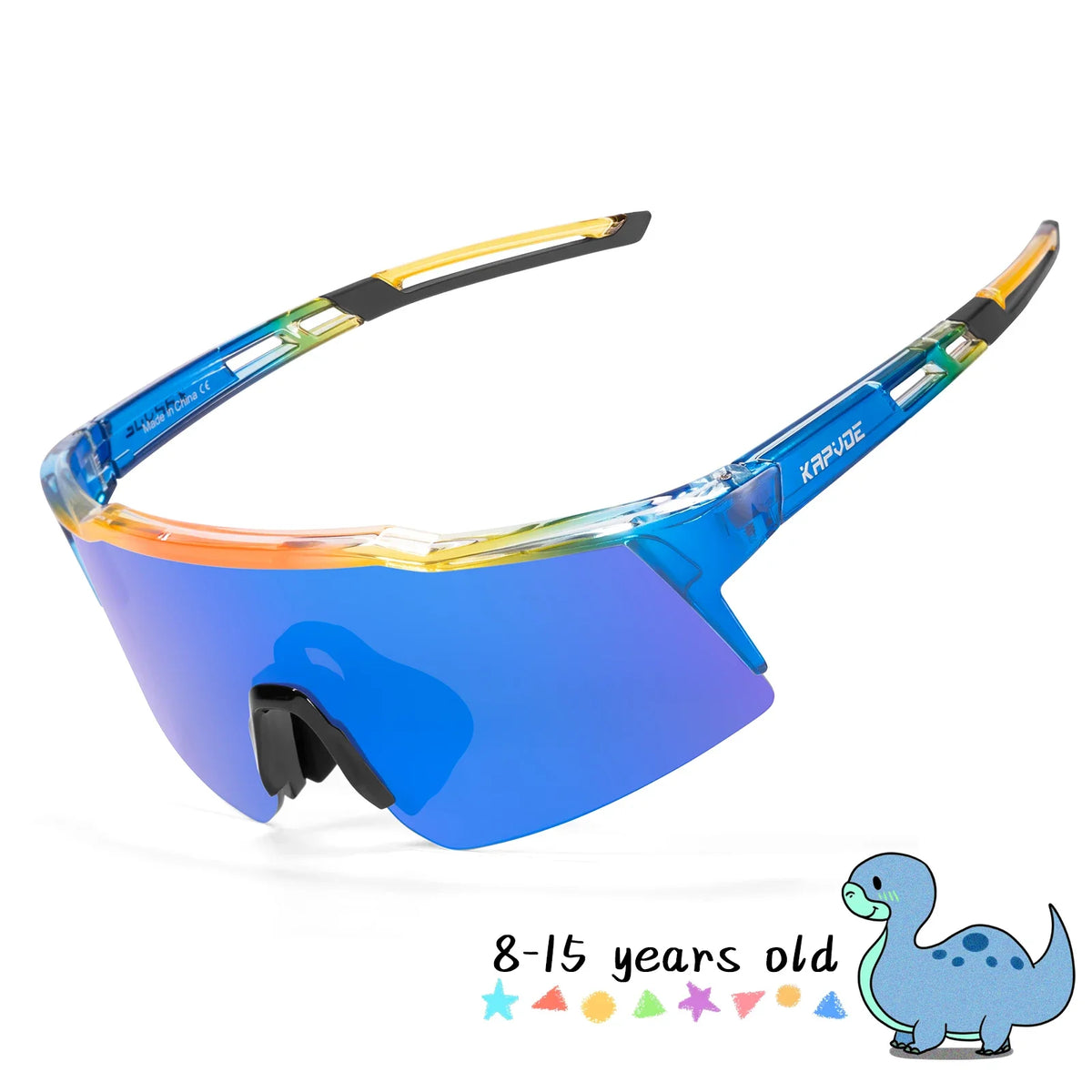 Kapvoe Kids Cycling Sunglasses Aged 8-15 Baseball Running Children Glasses UV400 Sports Riding Bicycle Glasses